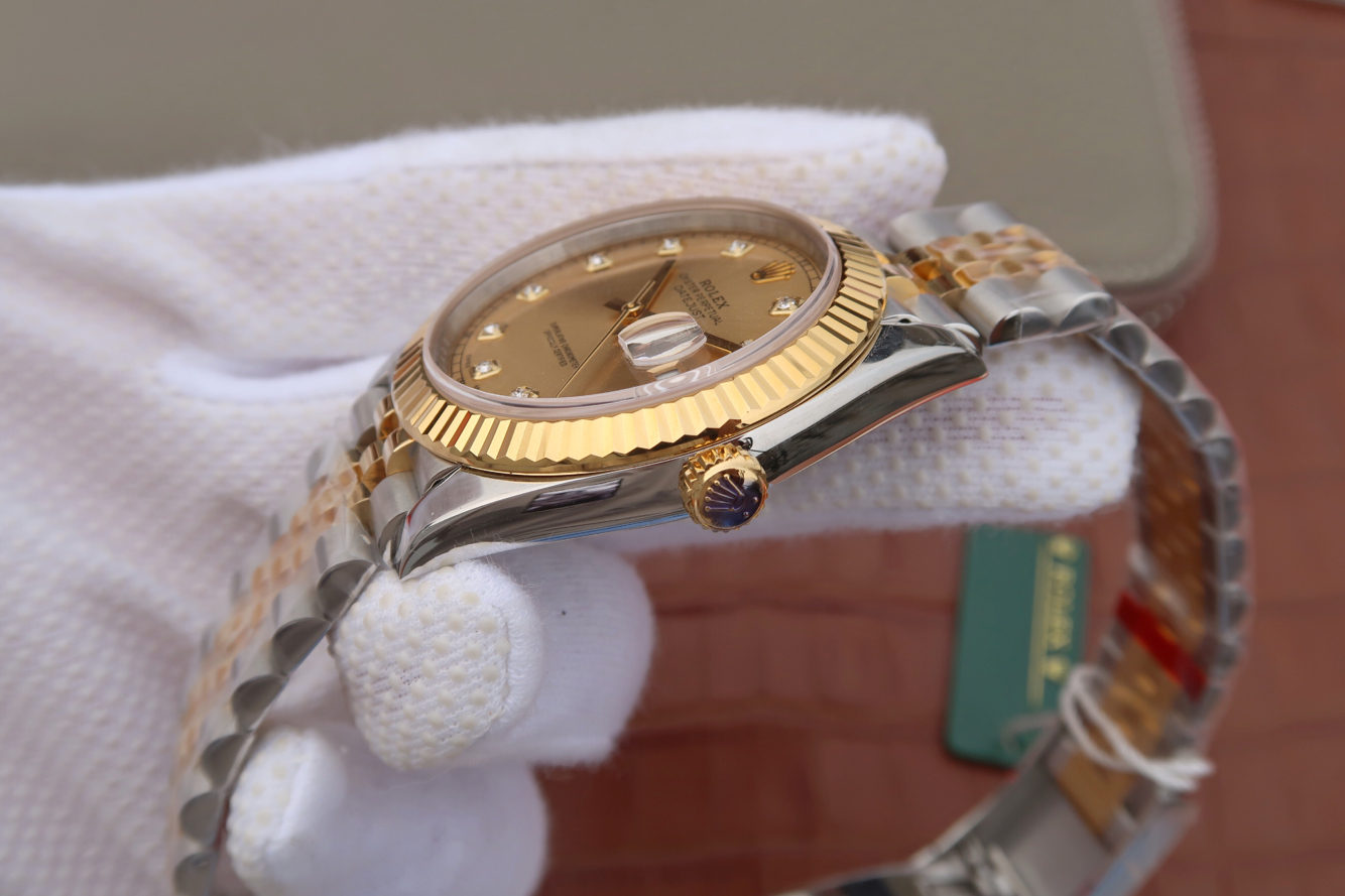 長榮廠復刻勞力士日誌型繫列126333男士機械手錶 18k包金一比一-高仿錶