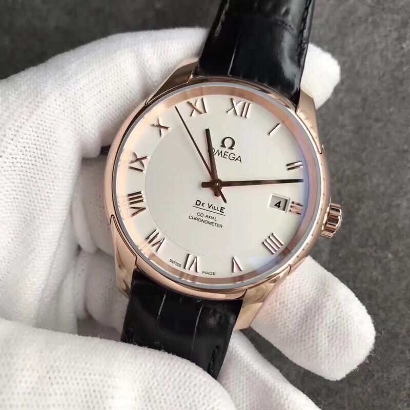 sss廠歐米茄蝶飛繫列431.53.41.21.02.001玫瑰金經典男士自動機械手錶-高仿錶