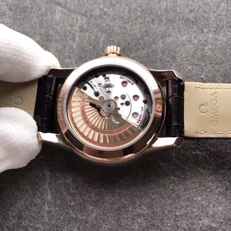 sss廠歐米茄蝶飛繫列431.53.41.21.02.001玫瑰金經典男士自動機械手錶-高仿錶