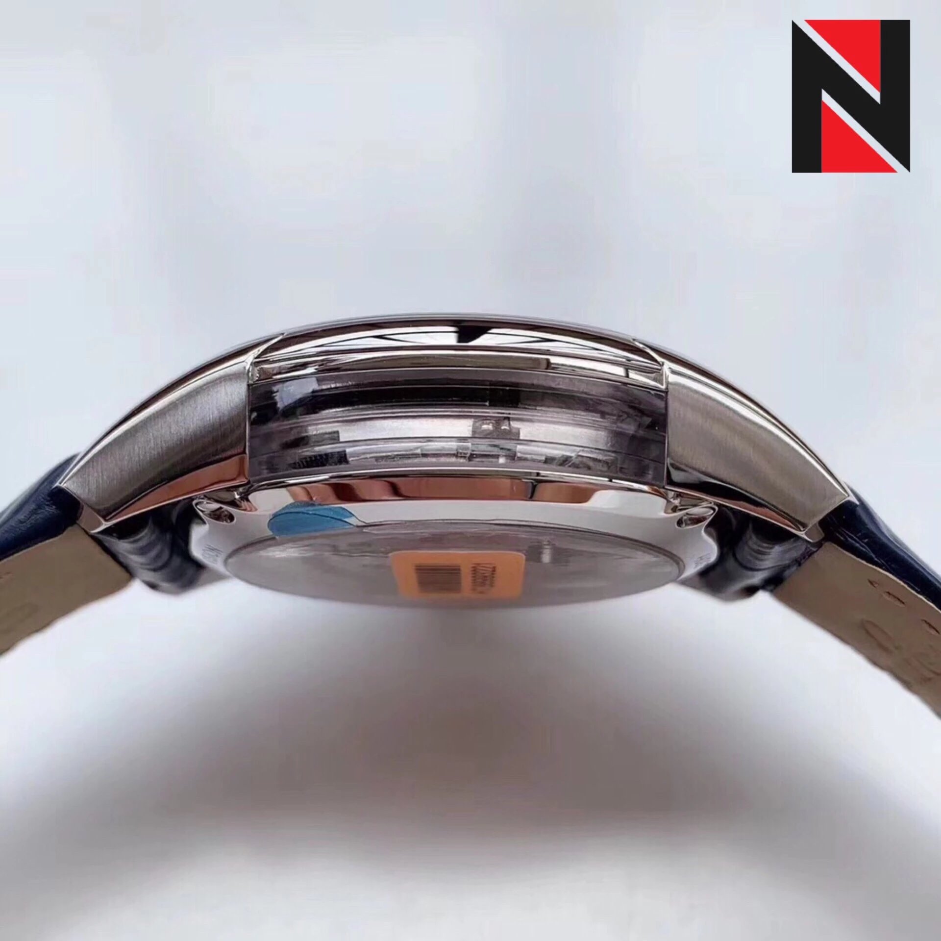 s廠歐米茄蝶飛繫列433.33.41.21.03.001明亮之藍鱷魚皮男士機械錶最好的版本-高仿錶