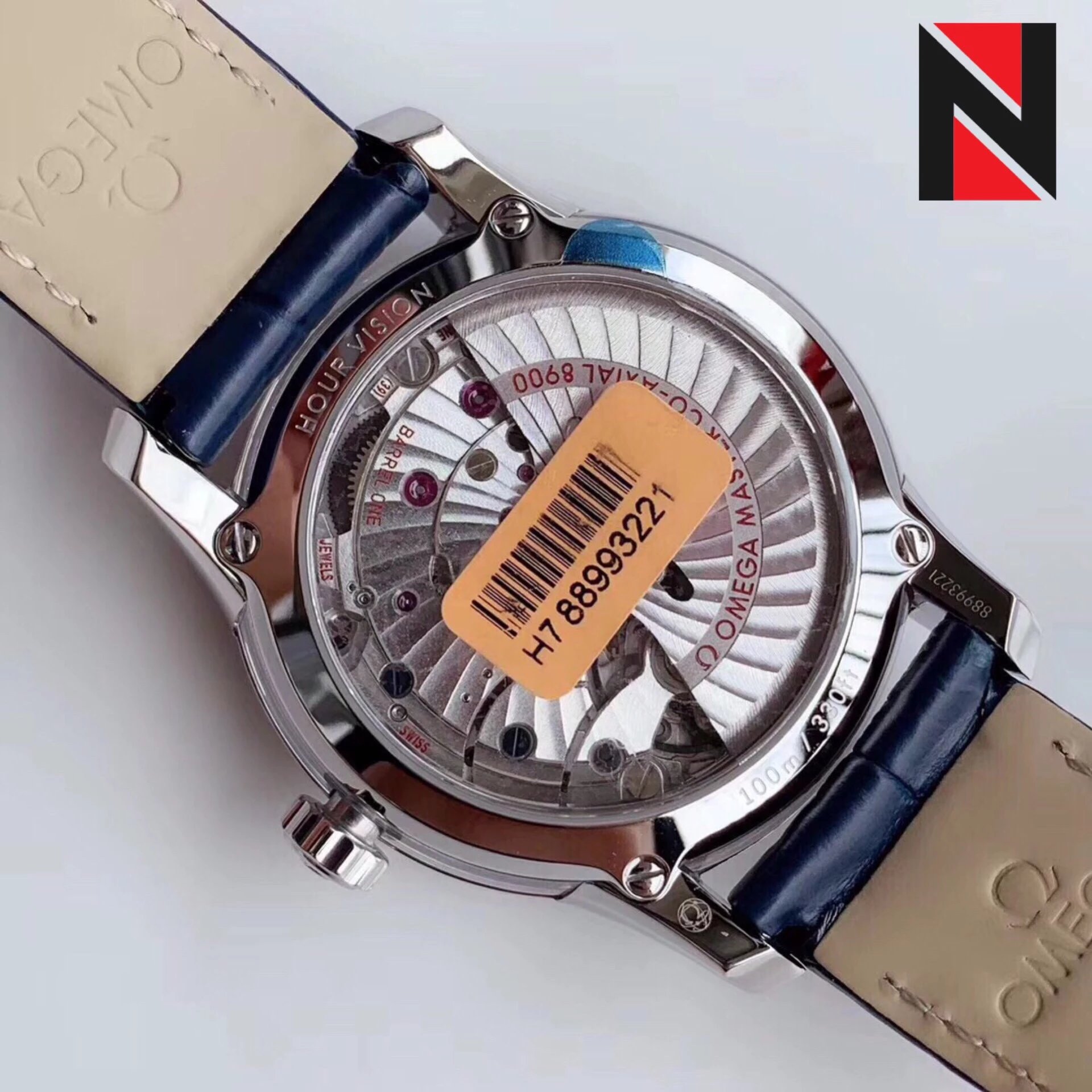 s廠歐米茄蝶飛繫列433.33.41.21.03.001明亮之藍鱷魚皮男士機械錶最好的版本-高仿錶