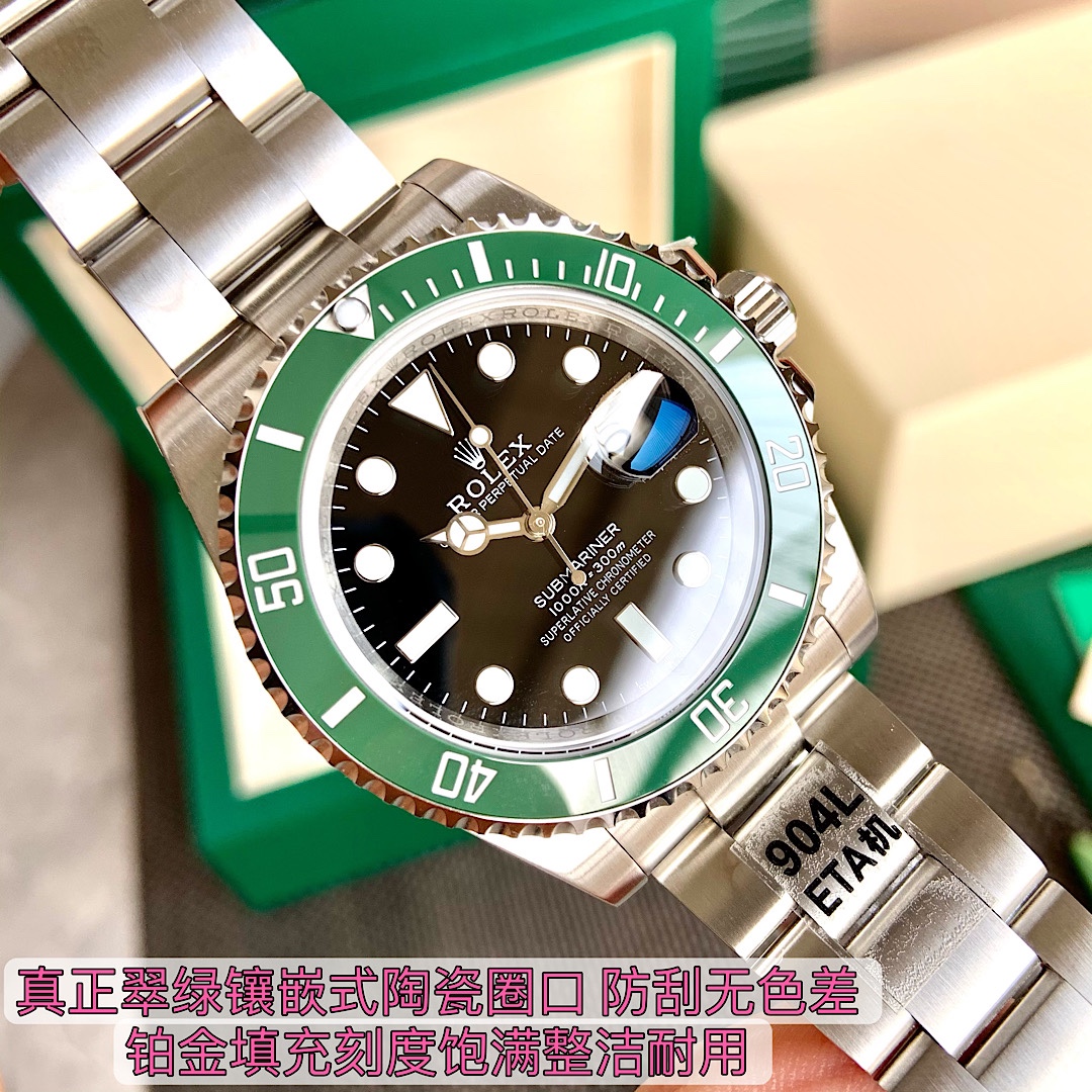 勞力士頂級復刻錶新款“三代綠水鬼”重金研發“天花闆級別”做到金屬配件可與正品互換-高仿錶