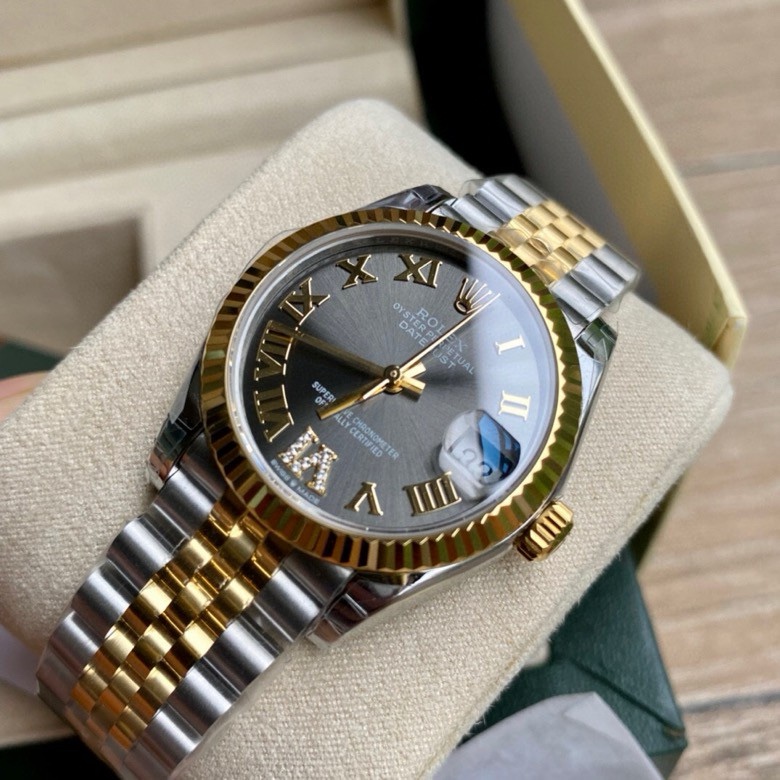 勞力士頂級復刻錶女款式蠔恆動日誌型31mm列繫腕錶-高仿錶