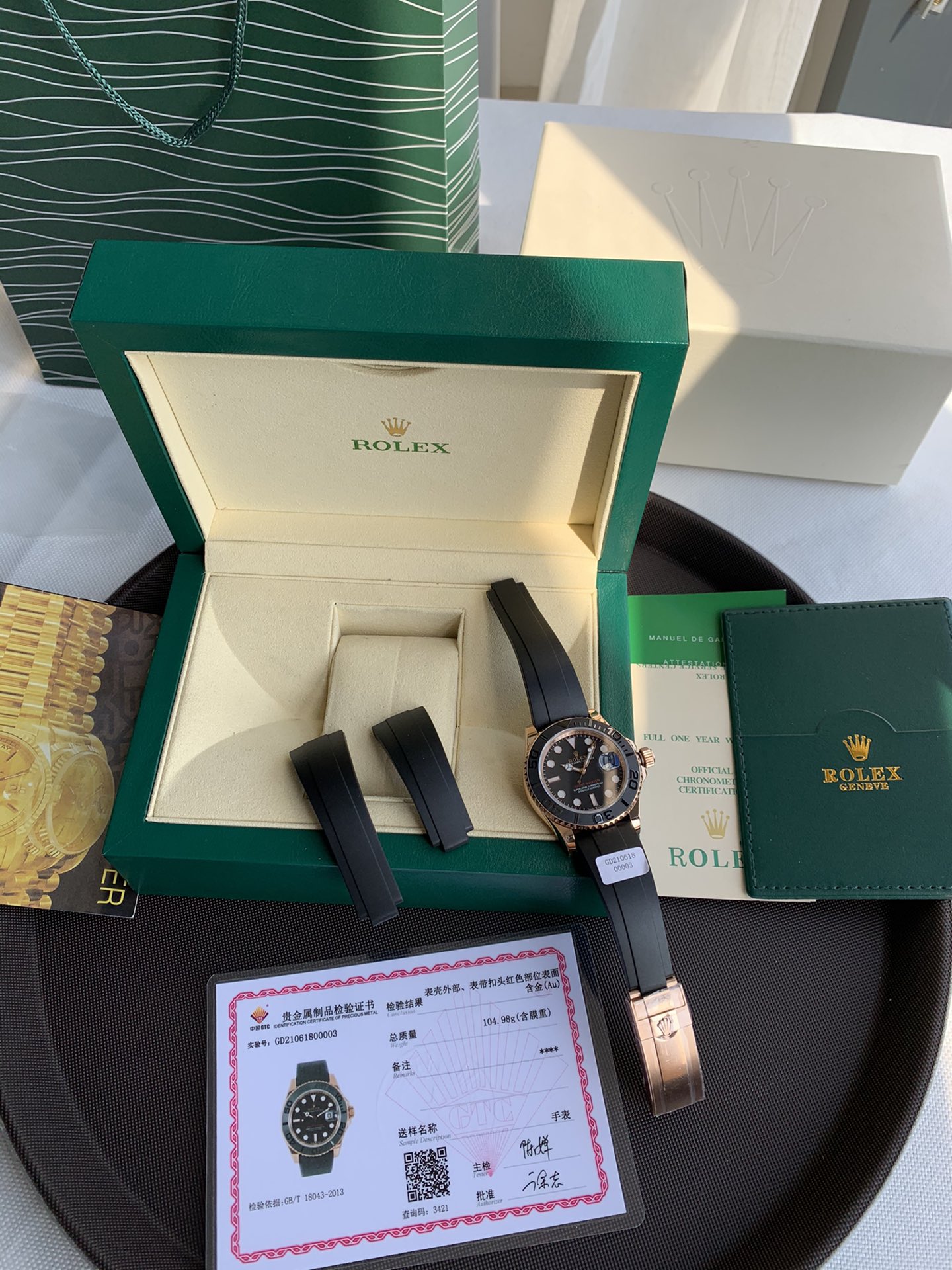 勞力士最新最強版本復刻金錶字面雙皇冠防偽通體包金18k玫瑰金-高仿錶