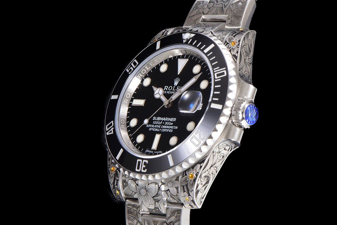 《鯉躍龍門》勞力士頂級復刻錶水鬼搭配 純手工雕花效果-高仿錶