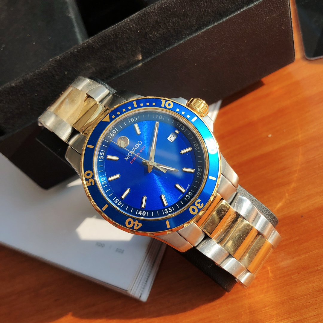 Movado Series800石英潛水夜光高仿腕錶藍寶石防刮花鏡面-高仿錶