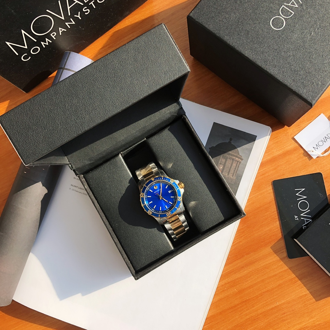 Movado Series800石英潛水夜光高仿腕錶藍寶石防刮花鏡面-高仿錶