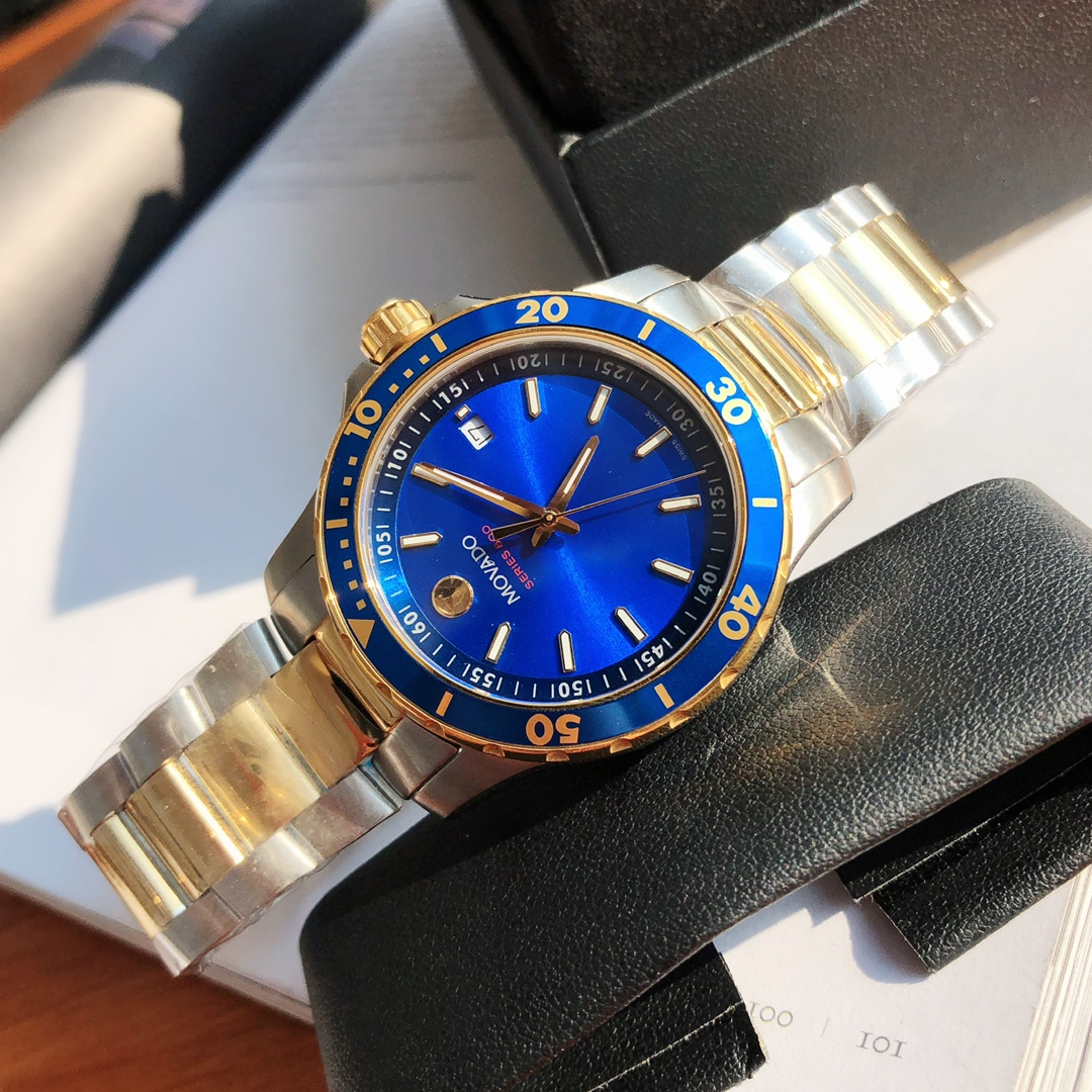 Movado Series800石英潛水夜光高仿腕錶藍寶石防刮花鏡面-高仿錶