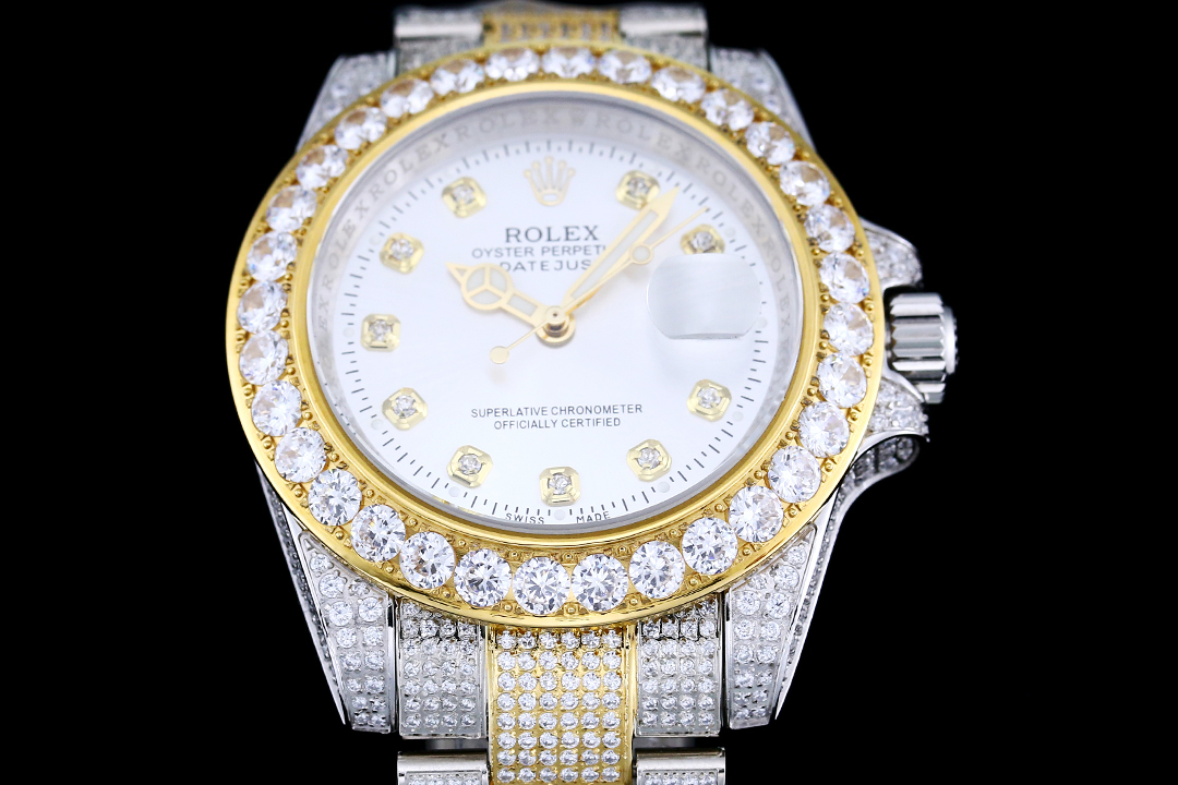 勞力士ROLEX頂級復刻錶滿天星版本腕錶金光閃閃-高仿錶