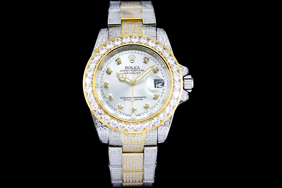 勞力士ROLEX頂級復刻錶滿天星版本腕錶金光閃閃-高仿錶