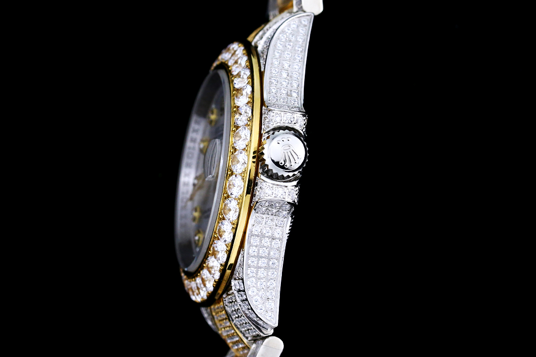 勞力士ROLEX頂級復刻錶滿天星版本腕錶金光閃閃-高仿錶