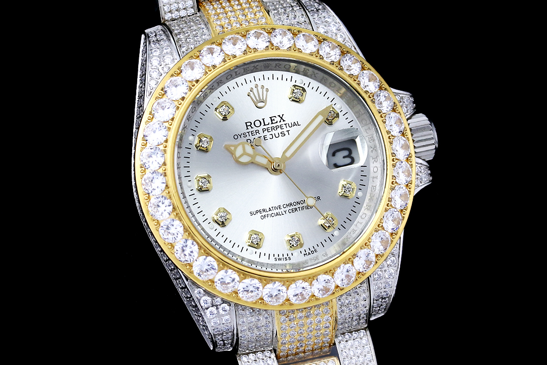 勞力士ROLEX頂級復刻錶滿天星版本腕錶金光閃閃-高仿錶