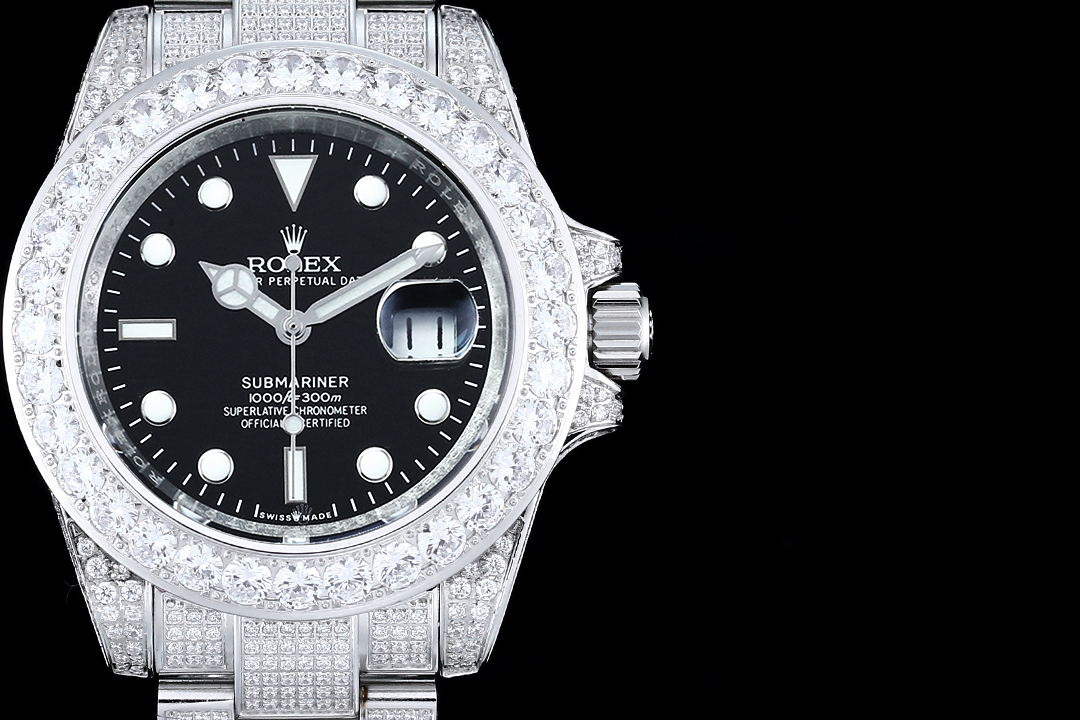 一比一高仿錶勞力士ROLEX全鑲滿美鉆璀璨奪目-高仿錶