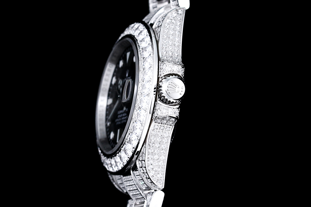 一比一高仿錶勞力士ROLEX全鑲滿美鉆璀璨奪目-高仿錶